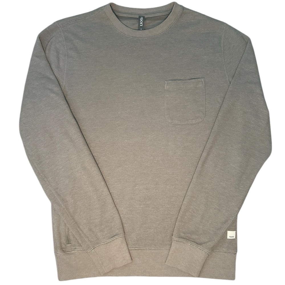 Vuori Men's Gray Crew Neck Sweater Pullover Performance Knit Size Small